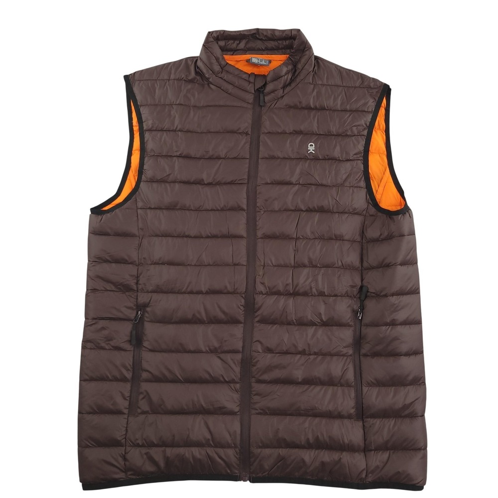 Little Donkey Andy Vest Mens L Brown Puffer Full Zip Lightweight Outdoor Layer